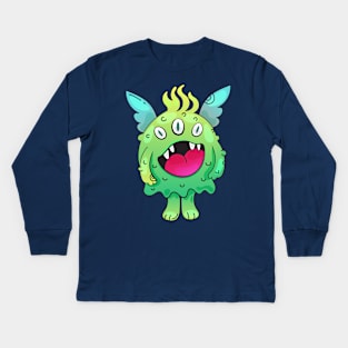 Flying Monster Character Kids Long Sleeve T-Shirt